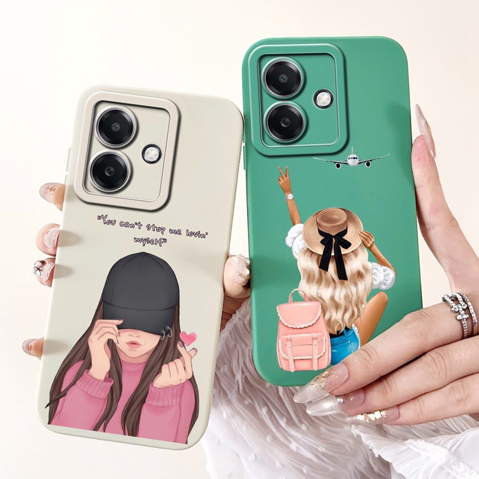สําหรับ OPPO A3 2024 กรณี CPH2669 นุ่ม Pretty Girls Daisy ดอกทานตะวันซิลิโคนกันกระแทกเคสโทรศัพท์สําหรับ OPPO A3 A3x 4G ปลอก
