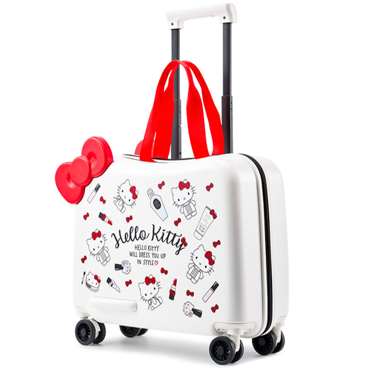 Hello-kitty IP กระเป๋าเดินทางการ์ตูน 20 นิ้วกระเป๋าเดินทางเด็กรถเข็น PC วัสดุซิปกันน้ํา