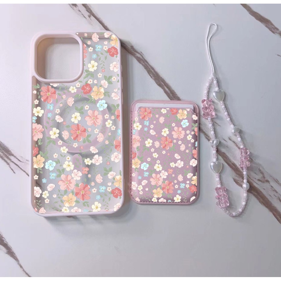 3pcs รูปแบบดอกไม้กรณีเหมาะสําหรับ Iphone 11promax 16pro 16promax X XR XSMAX 12 13 14 15 pro max ผู้หญิงปลอกฝาหลัง 14promax 15plus