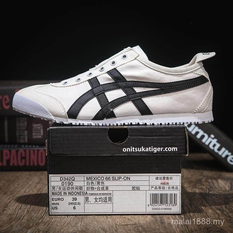 2024 New Asics Onitsuka Tiger MEXICO 66รองเท้าแบบสวมรองเท้าผ้าใบรองเท้าผ้าใบ fkqp