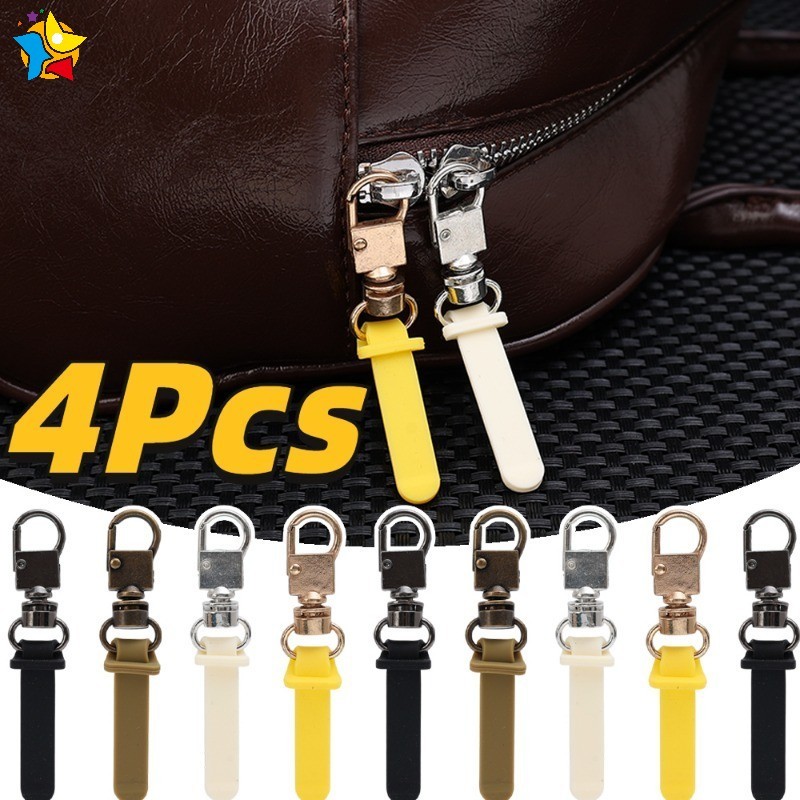 1/4 ชิ้นที่ถอดออกได้ซิปดึงเปลี่ยนซิป Puller Lever ล็อคสําหรับแจ็คเก็ตกระเป๋ากระเป๋าเดินทางโลหะหัวซิปซ่อม Ki