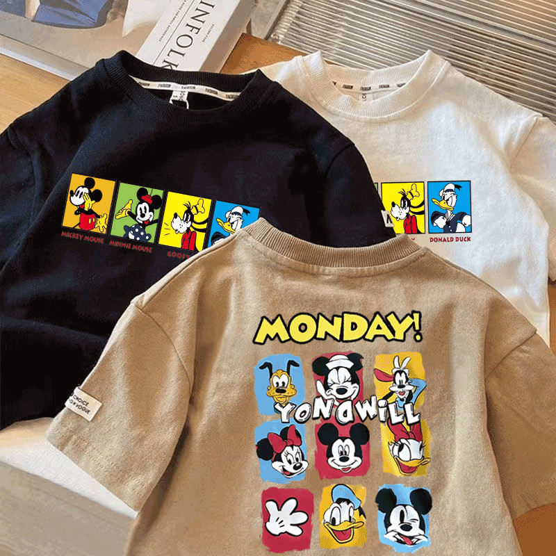 Kid Tshirt(ผ้าฝ้าย 100%) เสื้อแขนสั้นเด็กผู้หญิงเด็กการ์ตูนพิมพ์เสื้อยืดแฟชั่นน่ารัก Tops