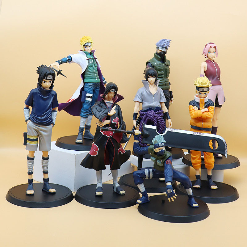 8 รูปแบบ 15.5 ซม.-26 ซม.อะนิเมะนารูโตะรูป Uchiha Itachi Sasuke Pain Kakashi Naruto Shippuden Obito Madara ตัวเลขการกระทําคอลเลกชันของเล่นสําหรับของขวัญเด็ก