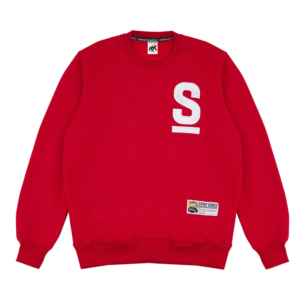 เสื้อสเวตเตอร์คอกลมผู้ชาย House of Smith - S Crew Red