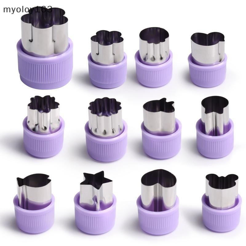 Myoloy 1PC เครื่องตัดผักด้ามจับพลาสติกสแตนเลสผลไม้ Cutg Die Kitchen Gadgets TH