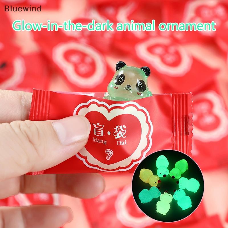 [ลมสีฟ้า] การ์ตูนน่ารักเรซิ่นมินิส่องสว่างสัตว์เทียมเครื่องประดับงานฝีมือสัตว์เล็กขนาดเล็กภูมิทัศน์ไมโครตกแต่งบ้านของขวัญใ