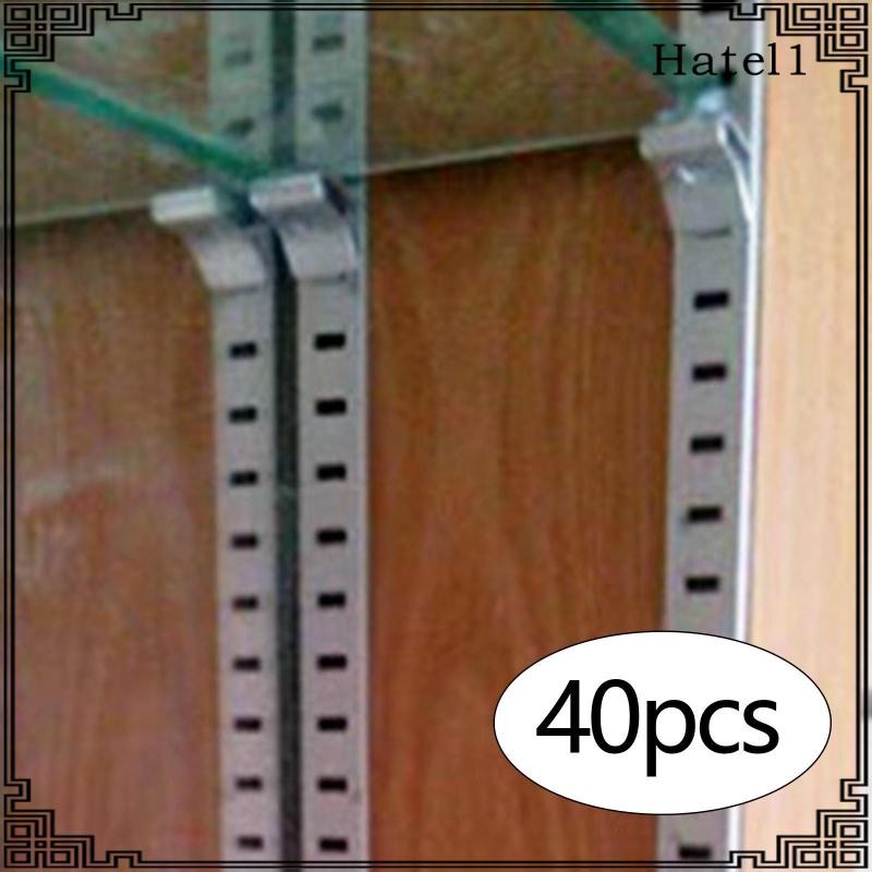 [Hatel] 40x Pilaster Shelf Support Clip Metal Shelving Wear Resistance Shelf Clips