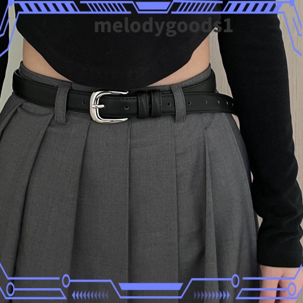 Melodygoods1 Pin Buckle Thin Belt, เข็มขัดหนัง PU ผู้หญิงอเนกประสงค์, เข็มขัดแฟชั่นอินเทรนด์แฟชั่นเรียบง่าย