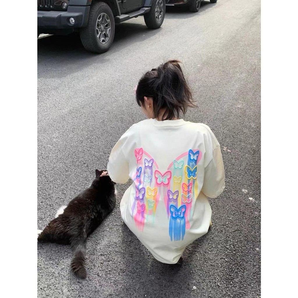 ส่งฟรี เสื้อยืดสกรีนลายcotton100% CM40 สไตรเกาหลี ทรงสวยไม่ย้วย สีไม่ตก เนื้อผ้าดี ตัดเย็บดี