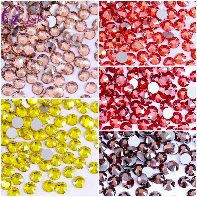 Glitters คริสตัล Rhinestone Flatback Strass อัญมณีเพชรกาวหลวมบน Rhinestones สําหรับงานฝีมือ