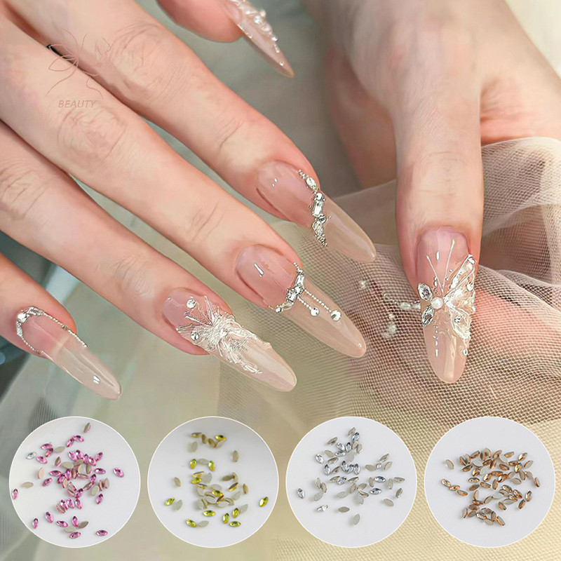 [maybeauty] 50 ชิ้น Mini Nail Art Rhinestones คริสตัลอะคริลิค Flatback Diamonds Mixed Shape Sparkle DIY อุปกรณ์ทําเล็บ {TH}