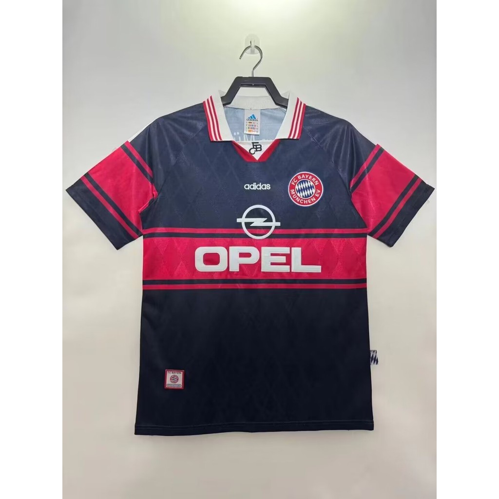 1997-99 บาเยิร์นเหย้าย้อนยุคฟุตบอลกีฬาด้านบนเสื้อยืดแขนสั้น