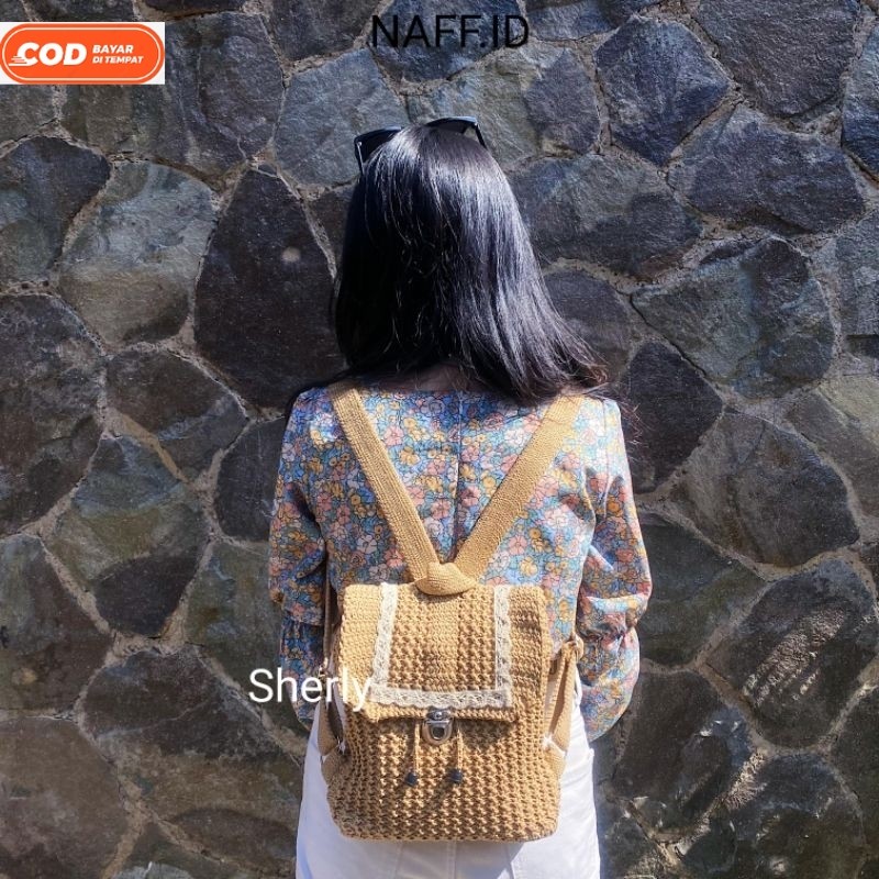 "Sherly" Mini Knited Mini Backpack กระเป๋าเป้ขนาดเล็ก - NAFF.ID