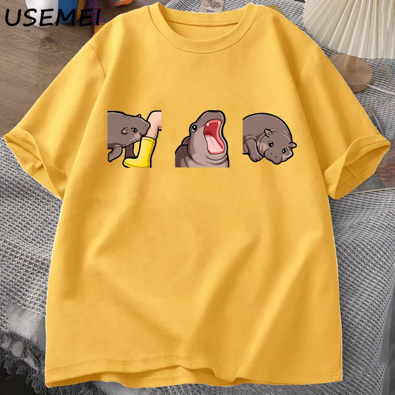 💞 Moo deng T shirt Funny Baby hippo Moo deng GANG T-shirt CUTE Baby pygmy hippo Moo deng T-shirts  s