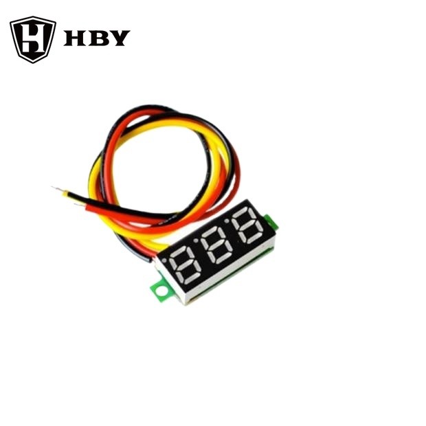 0.28 นิ้ว 2.5V-40V Mini Digital Voltmeter เครื่องทดสอบแรงดันไฟฟ้าสีแดง/สีฟ้า/สีเหลือง/สีเขียว LED หน้าจอ 30*10*8 มม.