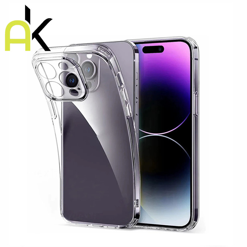 AK แฟชั่น บางเฉียบ เคสใสสำหรับ IPhone 13 12 11 14 15 Pro XS Max XR X 8 7 Plus SE อ่อนนุ่ม TPU ซิลิโคนโปร่งใสปกหลัง