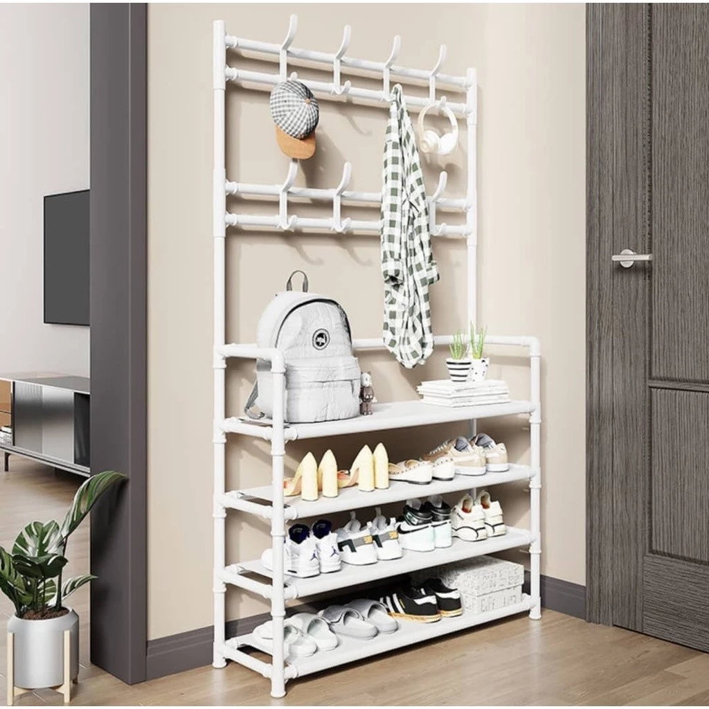 พร้อมส่ง Finsso : HEMNES ชั้นวางรองเท้าพร้อมราวแขวน ชั้นวางของ ราวแขวน ราวแขวนเสื้อผ้า ชั้นวางรองเท้า ราวแขวนเอนกประสงค์ thumbnail 4