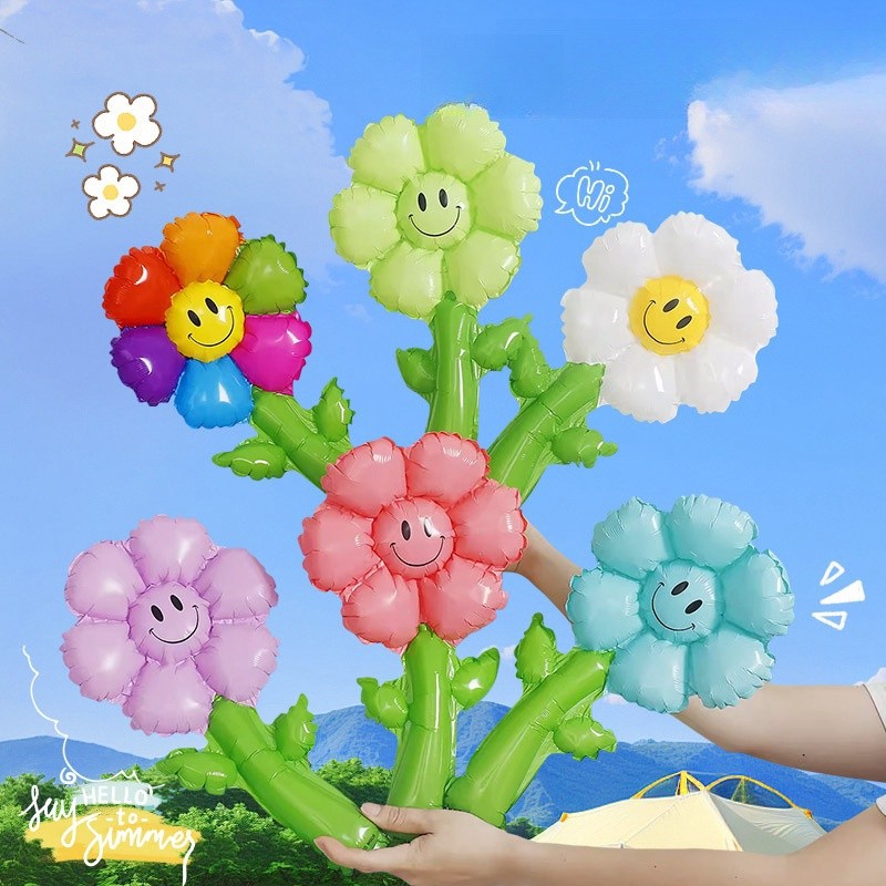ข้อมือบอลลูนดอกทานตะวันที่มีสีสันมือถือติดเด็กฉากวันหยุดตกแต่ง อิล231