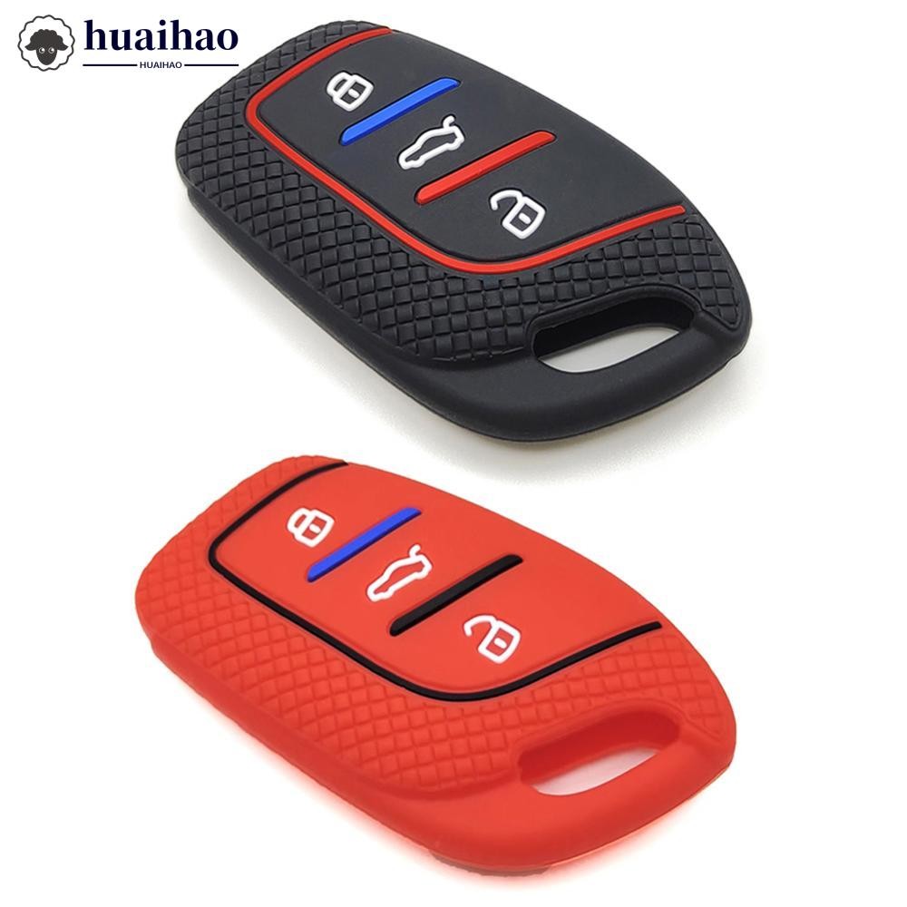 Huaihao ซิลิโคน 3 ปุ่มฝาครอบกุญแจป้องกันผู้ถือโซ่สําหรับ MG4 MG5 MG6 MG ZS EV HS EHS ZX GT E9U7