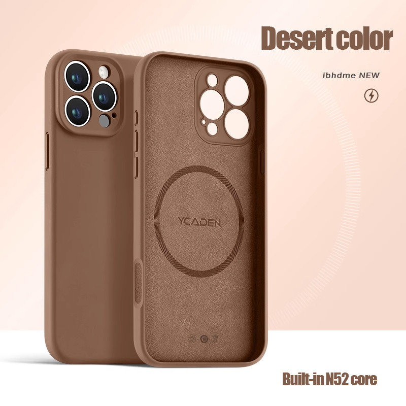 หรูหรา ซิลิโคนเหลวสีทึบเคสโทรศัพท์แม่เหล็กสําหรับ ไอโฟน 11 12 13 14 15 16 มือโปร สูงสุด กันกระแทกหล่น-การพิสูจน์ เคสโทรศัพท์