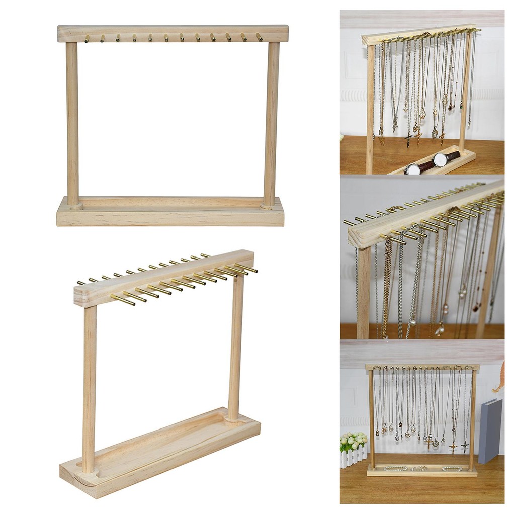 [mibum01eb] Modern Jewelry Organizer Stand ที่วางสร้อยคอไม้ Rack สําหรับต่างหู Cufflinks