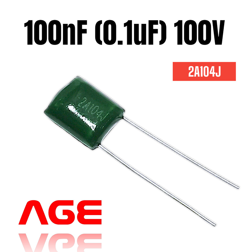 100nF 100V (0.1uF) 2A104J Capacitor Polyester