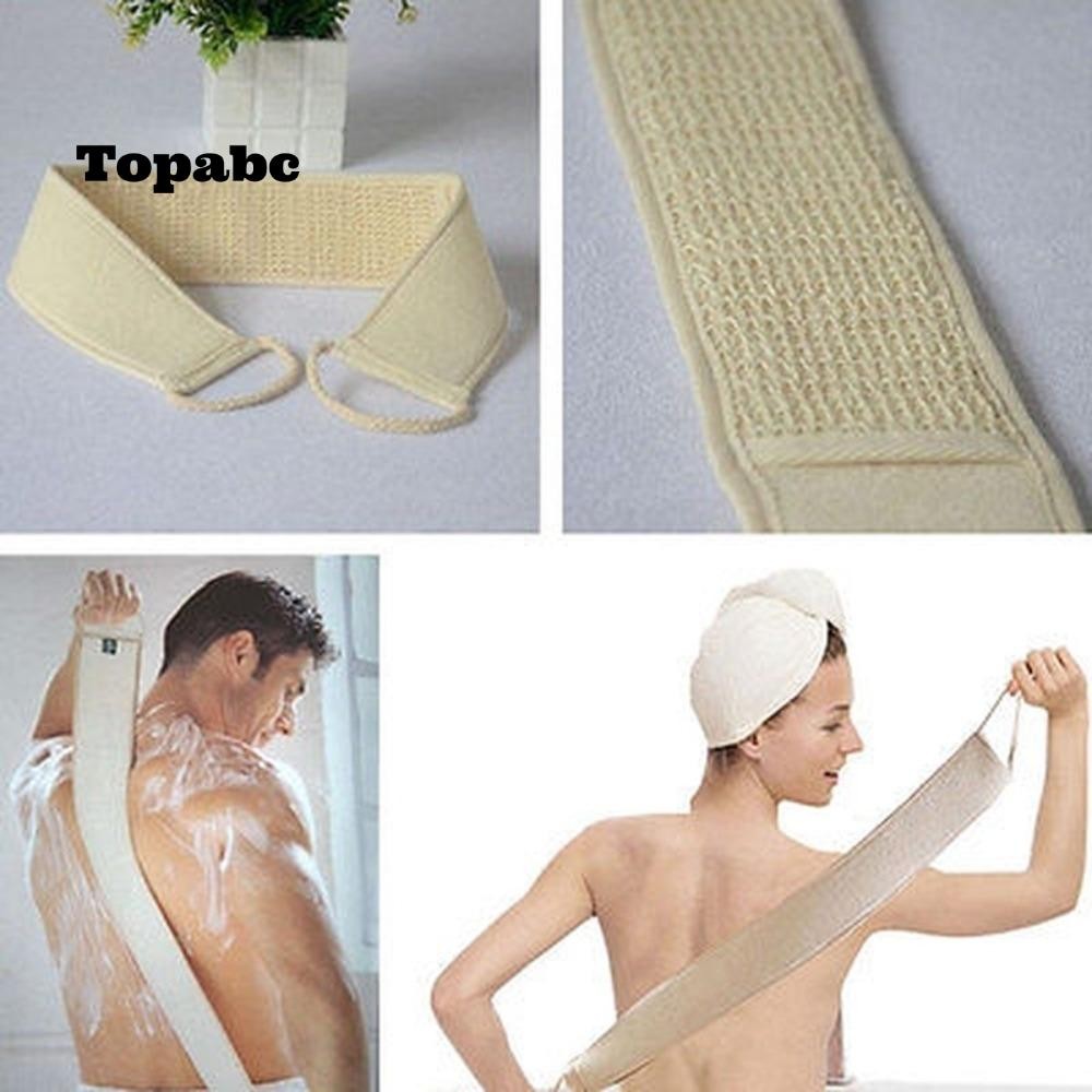 Top เข็มขัดอาบน้ําขัดผิว, แถบยาวผ้าขนหนู Loofah สายรัดหลัง, นวดตัวทําความสะอาดเข็มขัด Loofah ทัพพีอาบน้ํา Exfoliator Body Back Scrubber Bath