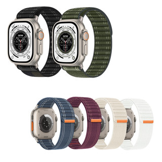 ไนลอน Solo Loop สําหรับ Apple Watch Ultra 2 49 มม.46 มม.45 มม.44 มม.42 มม.41 มม.40 มม.38 มม.กีฬาแฟชั่นสร้อยข้อมือ iwatch Series 10 9 8 7 6 SE 5 4