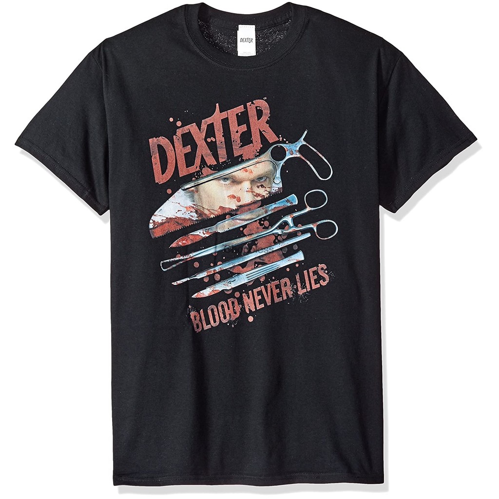 เสื้อยืดผู้ใหญ่สีดำ Dexter Blood Never Lies