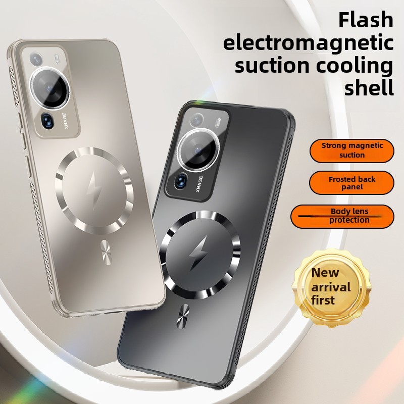 YYN สําหรับ Huawei P60 Pro Casing พร้อมฟิล์มเลนส์ การกระจายความร้อน แฟลช ดูดแม่เหล็ก เคสโทรศัพท์กันกระแทก เคสแข็ง
