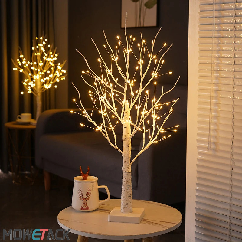 24/144 ไฟ LED Warm Tree ไฟของขวัญวันวาเลนไทน์สําหรับตกแต่งห้องเรืองแสงสาขาโคมไฟกลางคืน Christmas Party งานแต่งงานตกแต่ง