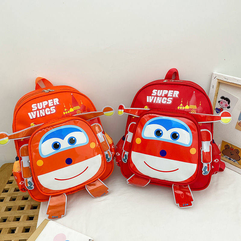 Super Wings Schoolbag Kindergarten Children Cartoon Backpack Little Girl Baby Boy 2-7 Years Old Egg Shell Backpack 0dPB