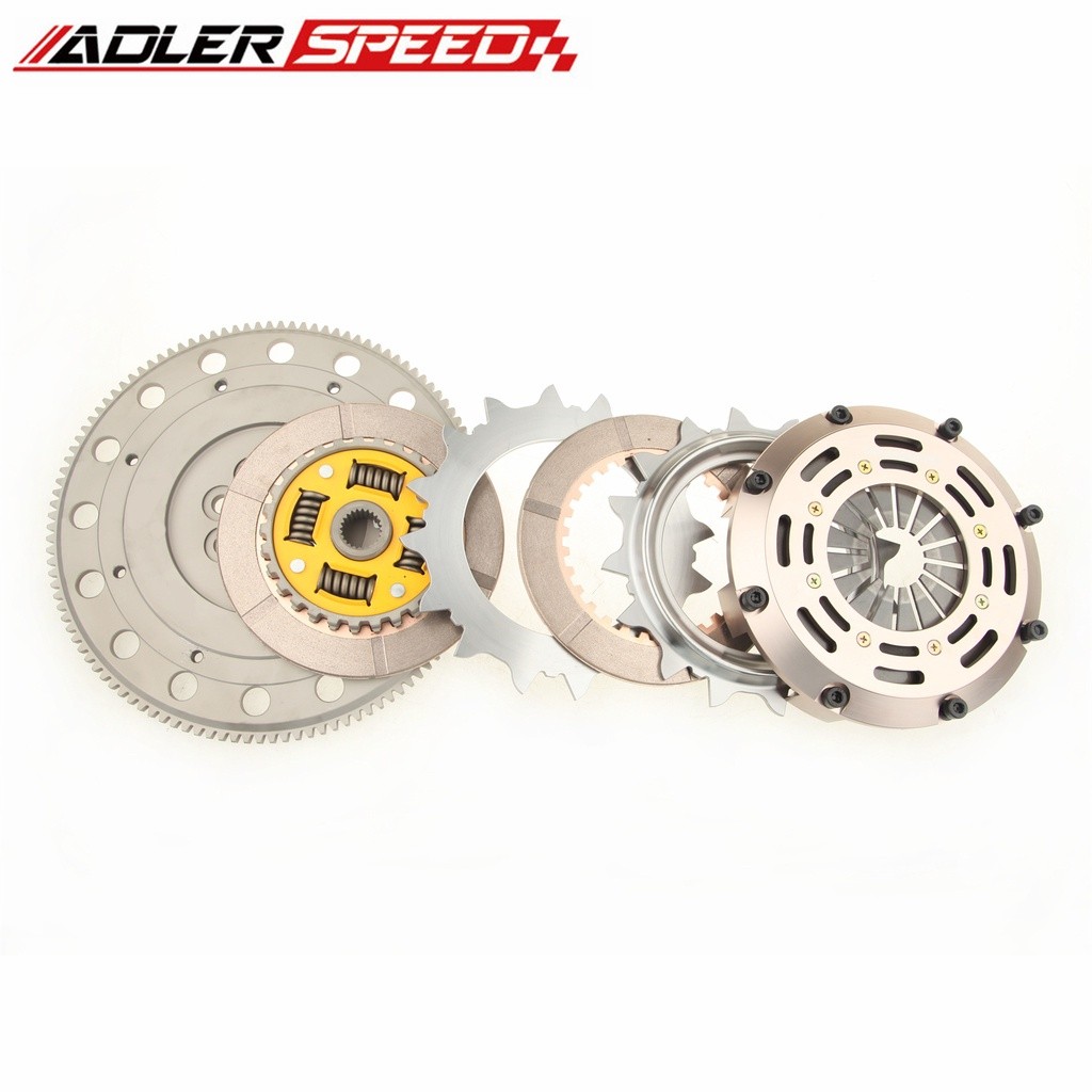 ADLERSPEED Sprung คลัทช์ Twin Disc Kit + Flywheel สําหรับ Lancer EVO Evolution 4 5 6 7 8