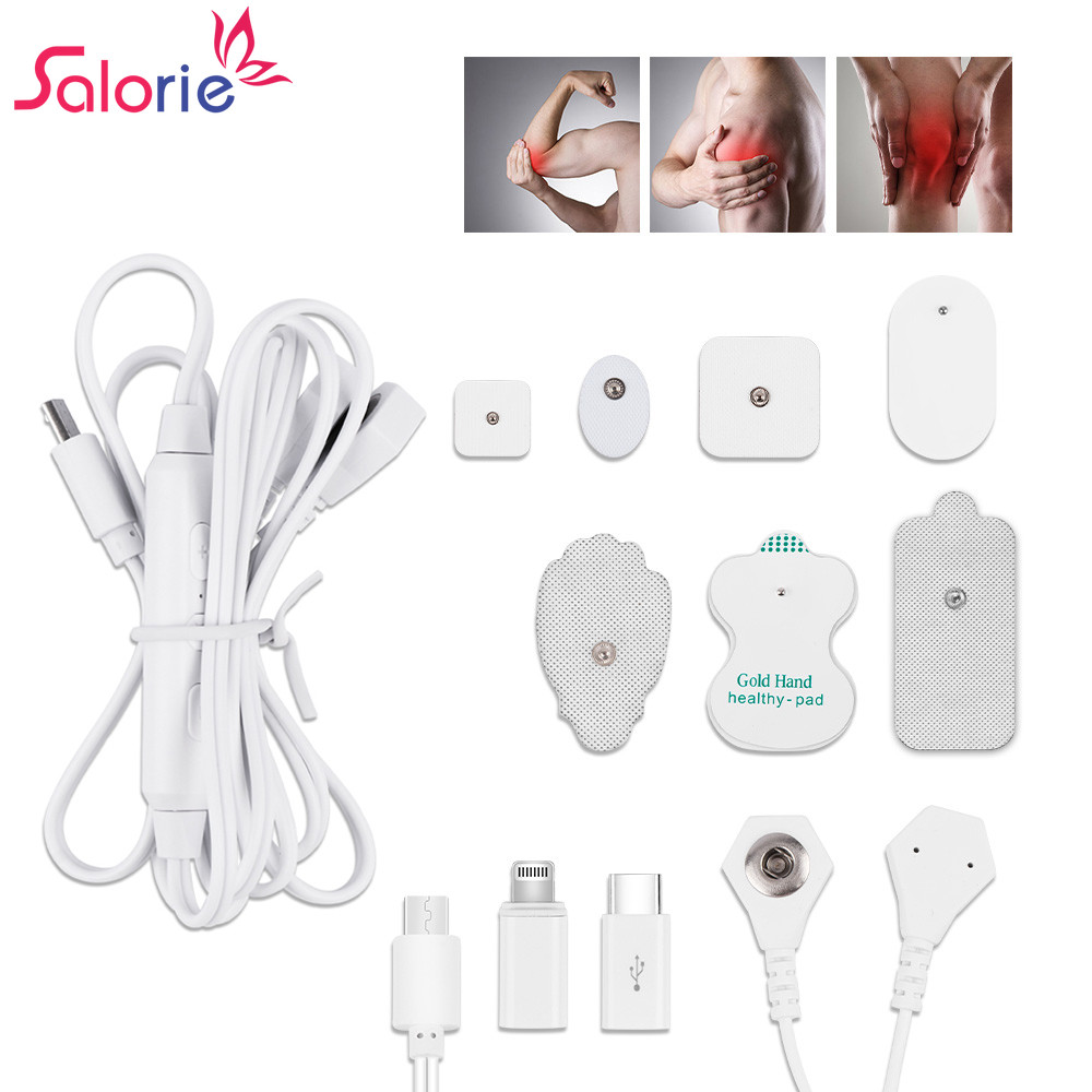 Salorie สาย USB Mini TENS การฝังเข็มเครื่องนวดร่างกายเต็มรูปแบบเครื่องกระตุ้นกล้ามเนื้อ 6 โหมดการเชื่อมต่อโทรศัพท์สําหรับคอด้านหลังขา