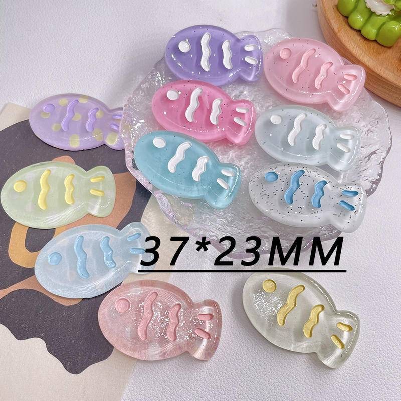 โปร่งใสปลาน้อยรองเท้า Charm Croc Jibz DIY เรซิ่นที่มีสีสันอุปกรณ์เสริมรองเท้าเคสโทรศัพท์ Handmade กิ๊บติดผมขนาดเล็ก Patch Hole รองเท้าหัวเข็มขัดตกแต่ง