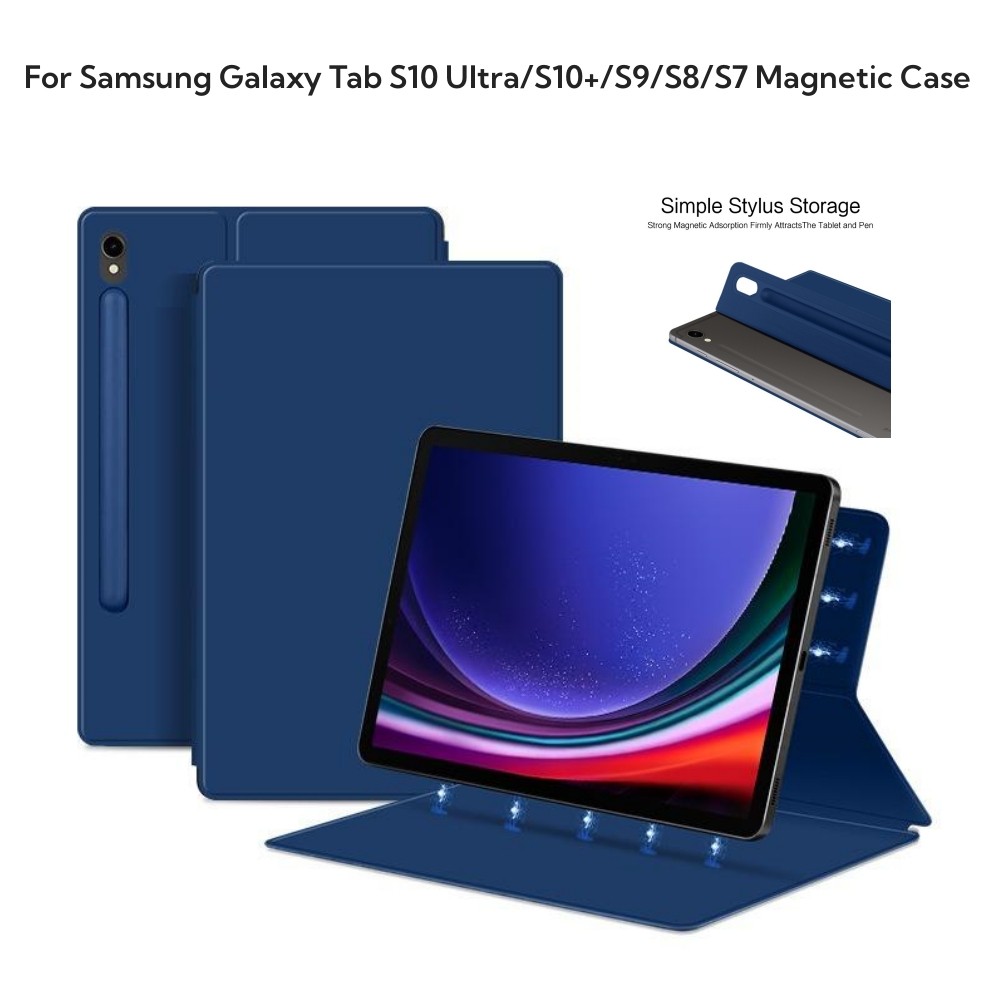 สําหรับ Samsung Galaxy Tab S10 Ultra 14.6 S10+ Plus SM-X820 SM-X826B S9 FE S8 Plus S7 FE 12.4 11 นิ้วแม่เหล็ก PU พับขาตั้งฝาครอบ