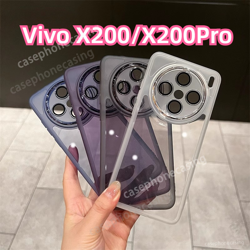 ปลอกสําหรับVivo X200 Pro Mini X200Pro VivoX200 Ultra 5G X100 Pro X100s Ultra 2024 เคสโทรศัพท์หรูหราโปร่งใสElectroplateกล้องแหวนกันชนกันกระแทกปกหลัง