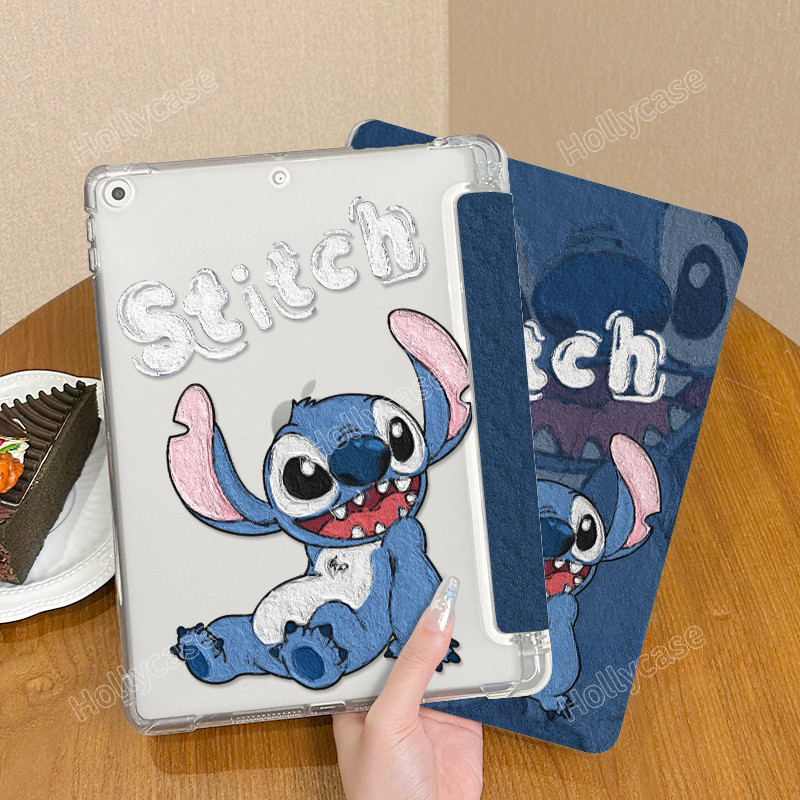 เคสไอแพด Air 4 5 10.9 Air6 Happy เชียร์ Stitch Pro11 ช่องเสียบปากกา iPad gen9 8 7 10.2 พับสามโปร่งใส gen5/6/Air1/2 9.7 TPU ถุงลมนิรภัย Gen10 iPad mini 6 7 กรณี ราคา ถูกที่สุด ดีลบีเคเค แกลเลอรีภาพที่ 2