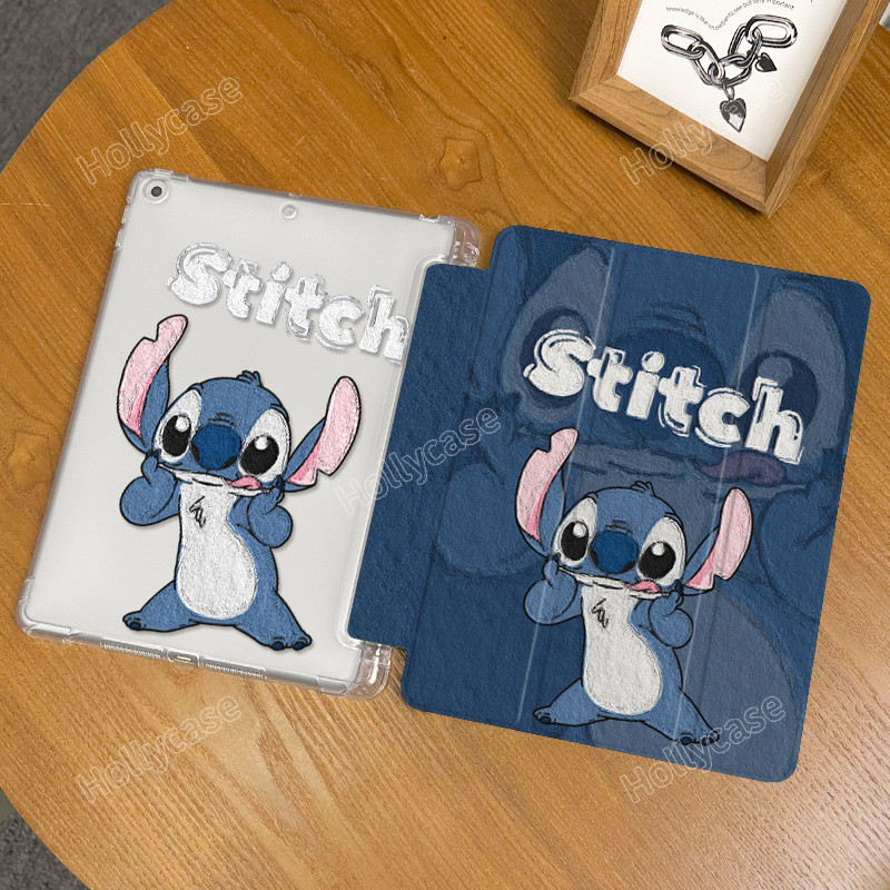 เคสไอแพด Air 4 5 10.9 Air6 Happy เชียร์ Stitch Pro11 ช่องเสียบปากกา iPad gen9 8 7 10.2 พับสามโปร่งใส gen5/6/Air1/2 9.7 TPU ถุงลมนิรภัย Gen10 iPad mini 6 7 กรณี ราคา ถูกที่สุด ดีลบีเคเค แกลเลอรีภาพที่ 4