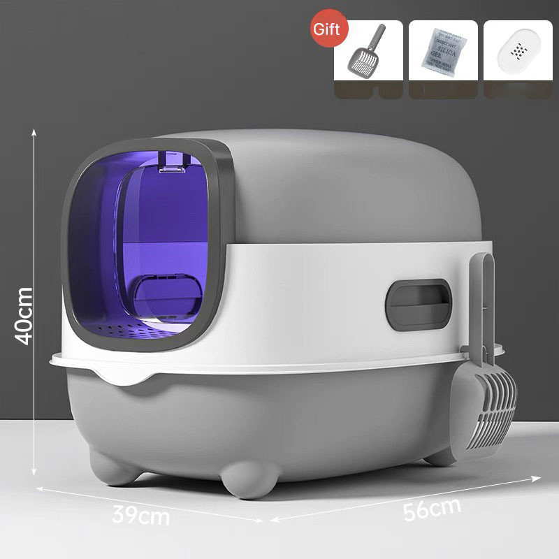 🐱Pet Toilet🐶 กระบะทรายแมวโต ห้องน้ำแมวดับกลิ่น ห้องน้ำแมวขนาดใหญ่ มีแสง UV ห้องน้ำแมวฆ่าเชื้อ ดับกลิ่นได้ดี