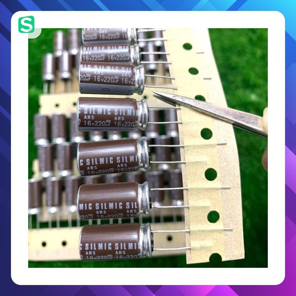 [ 2 ชิ้น ] ELNA SILMIC ARS CAPACITOR 16V, 16V220UF, 220UF16V (ขนาด 12x20x5mm )