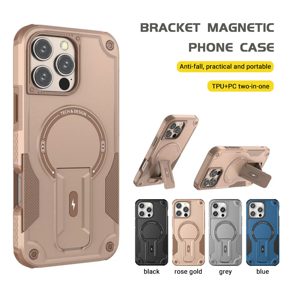 เคสโทรศัพท์ For iPhone 11 13 17 16 Pro Max Case iPhone 13 14 15 Pro Max 12 Pro Max  Magneticมองไม่เห็น วงเล็บ เปลือกแข็ง - รูปที่ 4