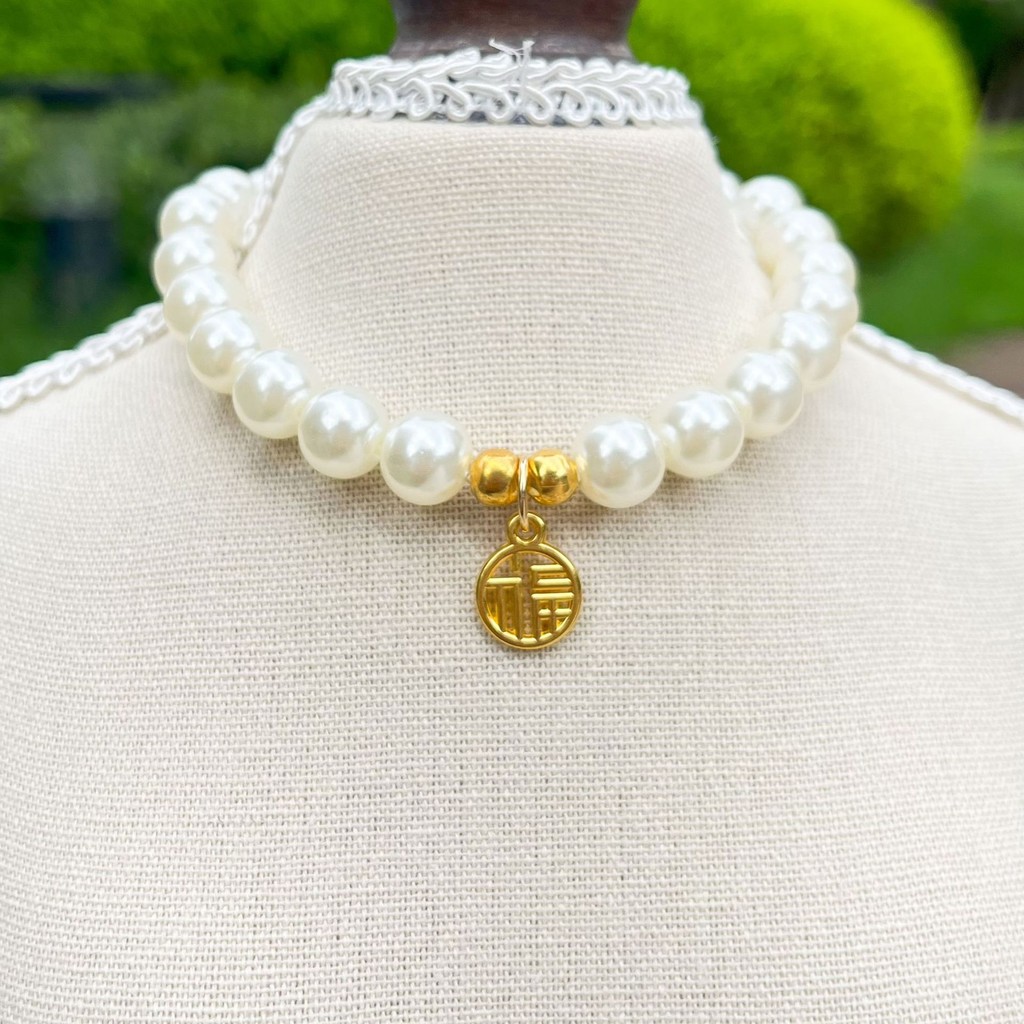 ใหม่สัตว์เลี้ยงสร้อยคอมุกปลอกคอแมวสําหรับโชคลาภโชคดีลูกสุนัขพรปก - รูปที่ 6