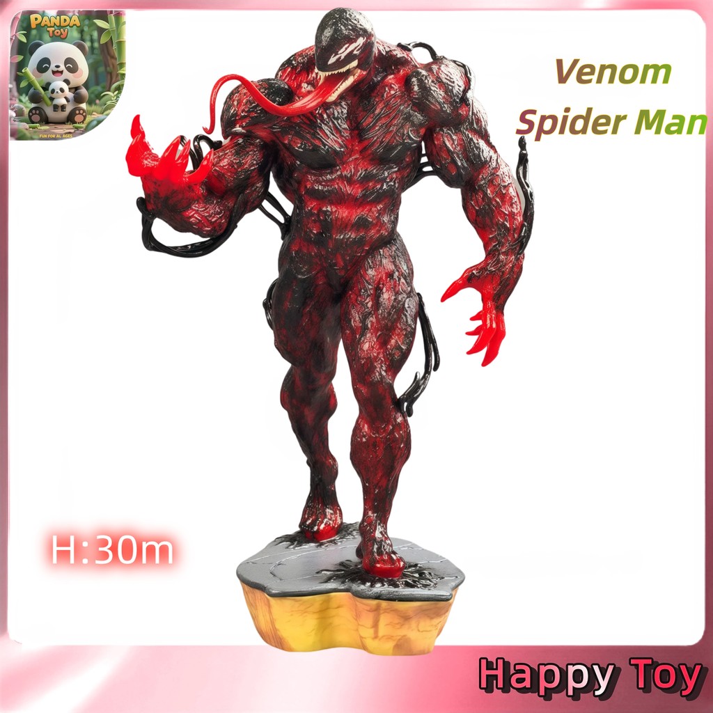 Avengers Venom รูปสีแดงขนาดใหญ่ Venom Spider-Man ยืนรูปปั้นฉากโมเดลฟิกเกอร์อนิเมะ เด็กโมเดล