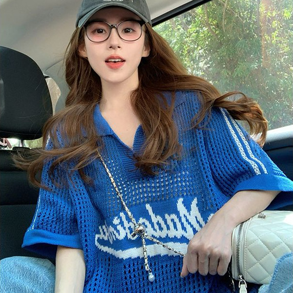 เสื้อโปโลสไตล์อเมริกัน แขน Raglan สำหรับฤดูร้อน ทรงย้อนยุค College style ใส่สบาย - รูปที่ 3