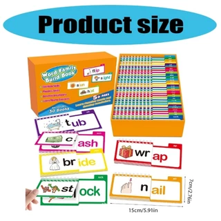MOON Read and Rhyme Flip Books แฟลชการ์ด Phonics ทักษะการอ่านที่ปรับปรุงแล้ว แฟลชการ์ดเสียงตัวอักษรสําหรับผู้เรียน