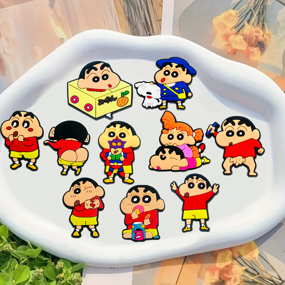 Hot MEIDJ 10 ชิ้นรองเท้า Charms การกําหนดค่าอะนิเมะรองเท้าแตะหัวเข็มขัด PVC รองเท้าอุปกรณ์เสริมปุ่ม Pins