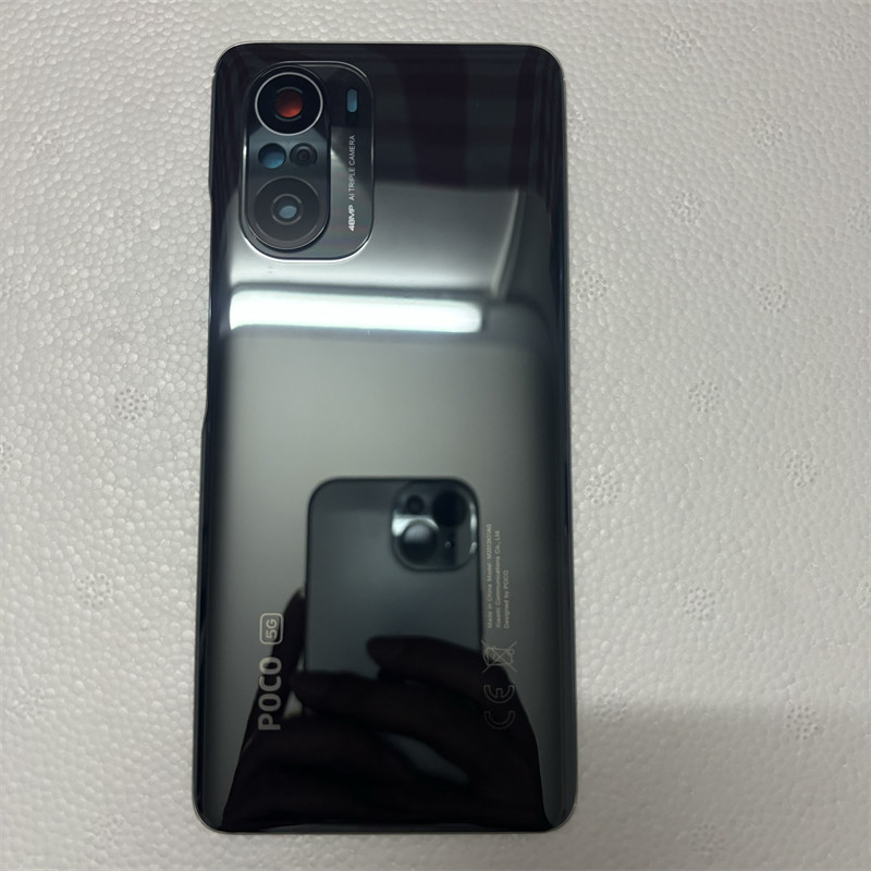 A++ สําหรับ Xiaomi POCO F3 ฝาครอบแบตเตอรี่แผงกระจกด้านหลังด้านหลังพร้อมการเปลี่ยนเลนส์กล้อง