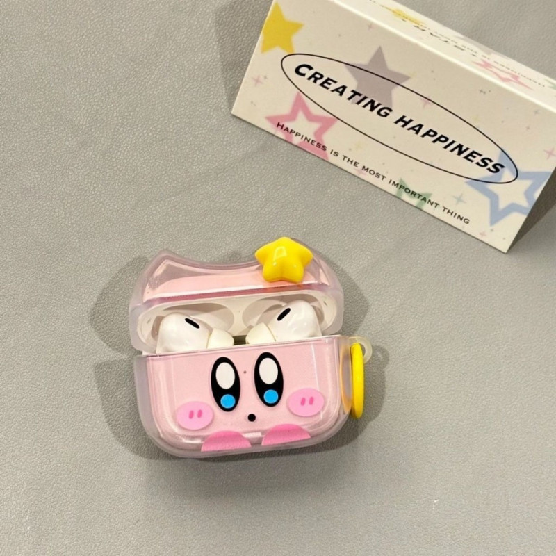 3D Star Kirby AirPods 1/2/3/4 เคสหูฟังไร้สายบลูทูธ AirPods Pro หูฟังฝาครอบป้องกัน ราคา ถูกที่สุด ดีลบีเคเค แกลเลอรีภาพที่ 2
