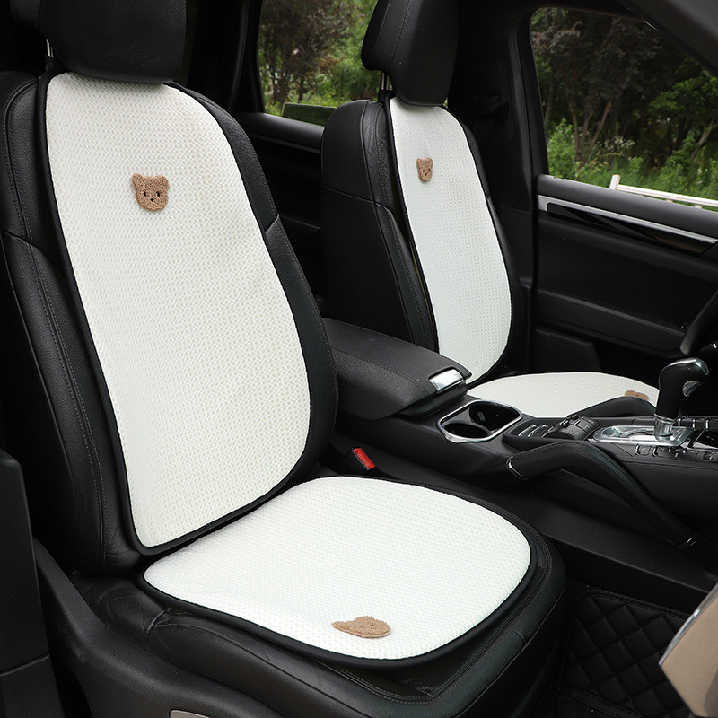 Summer Car Cushion Ice Silk Breathable Mesh Bear Car Comfortable Chair Cool Pad Cute Car Interior De